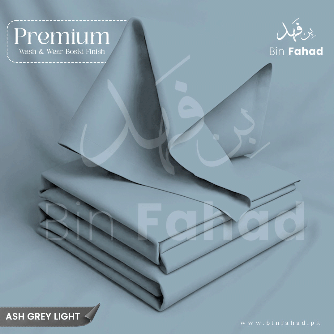 Premium Wash & Wear Boski Finish - Ash Grey Light