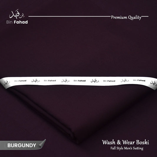 Premium Wash & Wear Boski Finish - Burgundy