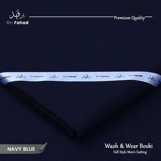 Premium Wash & Wear Boski Finish - Navy Blue